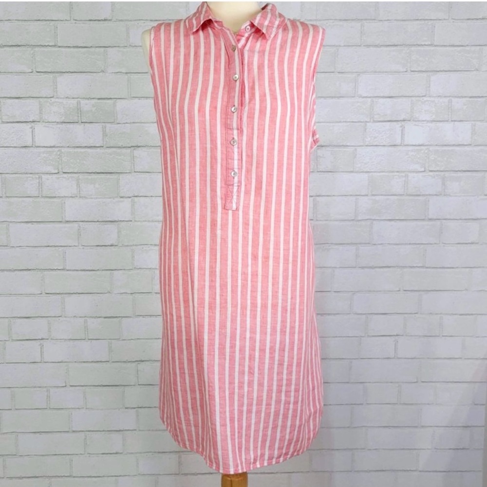 Pink Striped‎ Sleeveless Top